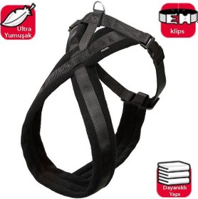 Resim Karlie Yumuşak Göğüs Tasması 74 - 100 CM Siyah 