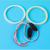 Resim 70 Mm-2 Adet Araba Cob Melek Gözü Led Beyaz Işık Araba Motosiklet Far Daire Halka Diyafram Lambası 12-24 V Şekil 