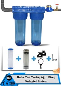 Resim Filter Store Daire Bina Sayaç Girişi 10'' Inch 2 Aşama Su Arıtma Sistemi (Yıkanabilir-Silifoz) 