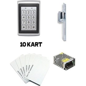 Resim Electrimax P200 Şifreli Elektrikli Bas Aç Kapı Kilidi + 10 Kart 