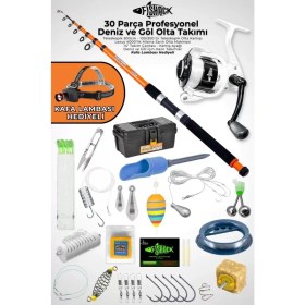 Resim Fishack 30 Parça Deniz ve Göl Profesyonel Olta Takımı Seti - 300cm Kamış 100-300GR / 40'lık Makine - Ful Set 
