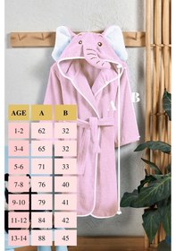 Resim Ely Parker Kapüşonlu Pamuk Çocuk Bornozu Pembe Fil Hayvan Elyprkr00978-pembe-beyaz Pembe - Beyaz 