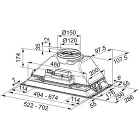 Resim Franke FBI 705 BK 70 CM Davlumbaz 