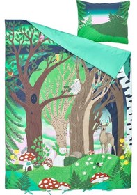 Resim Çocuk Nevresim Takımı, Çok Renkli, 150x200/50x60 Cm Orman Temalı Renkli 