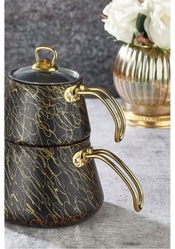 Resim Polochef Elegance Granit Lüks Çaydanlık Orta Boy Siyah 