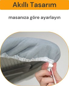 Resim 4 Katmanlı Ütü Masası Kılıfı,Ütü Masası Örtüsü,Bezi 50x150 cm Gri 