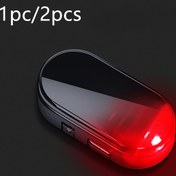 Resim 1 adet / 2 adet Araba Güneş Hırsızlık Işıkları, Simüle Edilmiş Simülasyon Gösterge Işığı Dekoratif LED Sensör Işık, Gece Parkı için Otomatik Aksesuarlar 