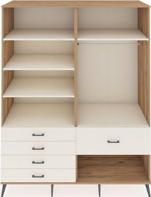 Resim Kronos Gardrop 6 Raflı 5 Çekmeceli Tek Askılı 176x59x221 Çam-aytaşı Aytaşı 