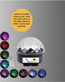 Resim Uzaktan Kumandalı Rgb Led Disko Topu Bluetooth Hoparlörlü Karışık 