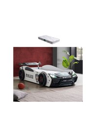 Resim Arabalı Yatak, Police Rüzgarlıklı Ledli Arabalı Yatak - Siyah 1 Adet Comfort Yatak 