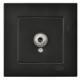 Resim Günsan Elektrik Günsan Eqona Metalik Siyah Tekli Uydu Prizi F Konnektörlü (GEÇİŞLİ-SONLU) 