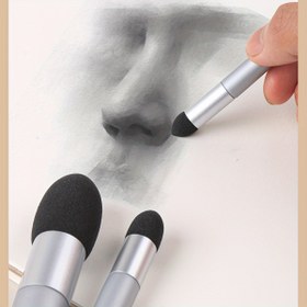 Resim 3 adet Pro Karıştırma Süngeri Seti - Çizim ve Vurgu Düzeltme için Yıkanabilir Yeniden Kullanılabilir Araçlar | Kömür, Grafit ve Pastel Çizimi için Çift Dokulu Tasarım (Sanatçı Stüdyosu Temel Kiti) 