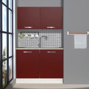 Resim Decoraktiv Mini 120 MDF Hazır Mutfak Dolabı - Tezgah Dahil - Bordo 