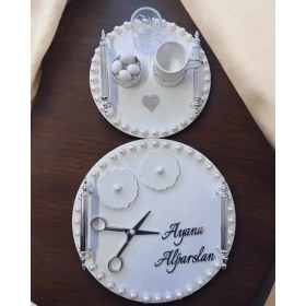 Resim Cyz Home Fascination Gümüş Incili Söz Nişan Tepsisi 