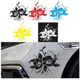 Resim Sones D-798 Çiçek Desenli Araba Modifiyeli Dekoratif Etiket Mavi 