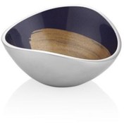 Resim La madore Altın Lacivert Metal Renk Küçük Boy Oval Dekoratif Fındık Kase 10 Cm 