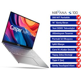 Resim Casper Nirvana S100 300NIT İ7-13620H 32GB DDR5 RAM 500GB SSD Freedos Kablolu Klavye-Mouse Set S100.1362-DV00X-G-F-D2D1 