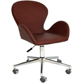Resim Bürocci Roberta Metal Ayaklı Çalışma Koltuğu-Kahverengi Deri-2069A0121 