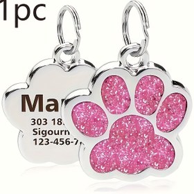 Resim 1 Adet Kişiselleştirilmiş Köpek Etiketi, Lazer Kazımalı Dayanıklı ve Solmaya Karşı Dirençli Kedi Pati Plakası - Evcil Hayvan Kimlik Kartı 
