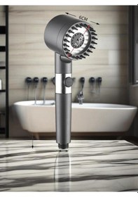 Resim Masajlı Çok Fonksiyonlu Ayarlanabilir Filtreli Arıtmalı Krom Duş Başlığı Duş Başlığı Siyah Krom Renkli 