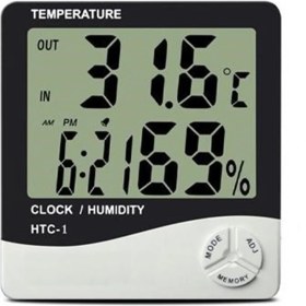 Resim Bebek Odası Masaüstü Dijital Termometre Nem Ölçer Higrometre Saat (5224) 