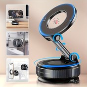 Resim 360° Dönen Manyetik Telefon Tutucu - Ayarlanabilir, Katlanabilir, ABS, Su Geçirmez Olmayan, Güvenli Tutuş ile Arabalar, Duşlar, Seyahatler, Spor Salonları ve Pürüzsüz Yüzeyler için, Araba Telefon Tutucu 