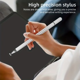 Resim Dokunmatik Ekranlar için Uç İpuçlu ve Fiber Uçlu 2'si 1 Arada Stilüs Kalem - Manyetik Kapaklı Hassas Kapasitif Evrensel Stilüs - iPhone, iPad, Android, Surface Tablet'ler ile Uyumlu - Pil Gerektirmez, Elektronik Değil 