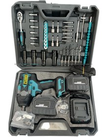 Resim STANWER alman 850Nm 36Volt 5Ah şarjlı Torklu Somun Sıkma Bijon Sökme kömürsüz 15 Pilli Batarya 