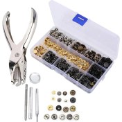 Resim CelestialCo 120 Set Snap Darlatıcı Kiti Deri 6 Renkli Metal Pres Saplama Araçları (Yurt Dışından) 