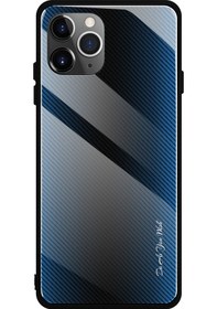 Resim iPhone Uyumlu 11 6.1 İnç 2019 İçin Doku Degrade Pc Temperli Cam Arka + Yumuşak Tpu Kenar Telefon Kabuğu 