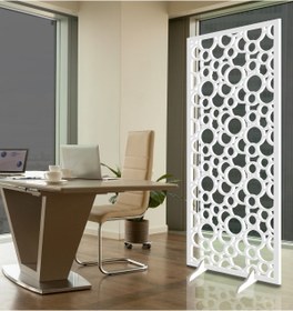 Resim Liar Dekor Liar Ahşap Seperatör (PARAVAN) - Ksp-36 - (18 MM) - (85 CM X 210 CM) - (BEYAZ) 