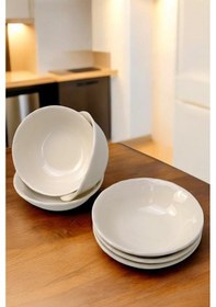 Resim Digithome Mercan 6 Lı Porselen Servis Salata Kasesi Çerezlik 13 Cm Beyaz C1-1-421 