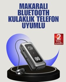 Resim İçi Sarılabilen Kablo ve Yaka Klipsli Bluetooth Kulaklık 