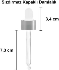 Resim Afracam Amber 50 ml Metal Gümüş Sızdırmaz Kapaklı Dropper Damlalık Cam Şişe 30 Adet 