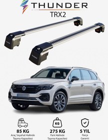 Resim Volkswagen Touareg 2019-sonrası Trx2 Thunder Carrier Kilitli Ara Atkı Taşıyıcı Tavan Barı Siyah 