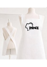 Resim Bk Gift Kişiye Özel İsimli Çapraz Askılı Beyaz Mutfak Önlüğü - 9, Aşçı Önlüğü, Şef Önlüğü, Anneye Hediye Kobitmeyencom35943 Bk Gift Renkli 