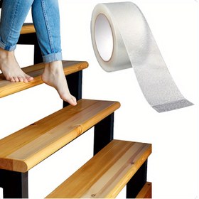 Resim 5m Şeffaf Kaymaz Bant - Su Geçirmez, Yumuşak PEVA Tutuşu Merdivenlerde, Teknelerde ve Duşlarda Geliştirilmiş Güvenlik için - Görünmez, Zararsız Tasarım, Çıplak Ayaklar için, İç/Dış Mekan Kullanımı 