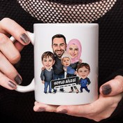 Resim 3 Çocuklu Güzel Ailemiz Karikatürlü Kupa Bardak 