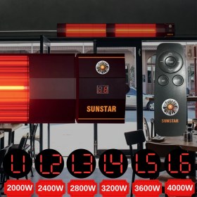 Resim Sunstar Dış Mekan Halojen Soba Infrared Isıtıcı 4000W Kumandalı 