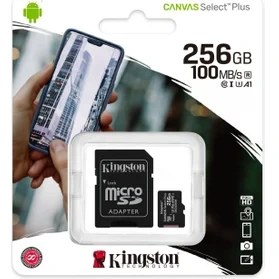 Resim Kingston SDCS2/256GB CL10 100MB/S Microsd (Sd Adaptörlü) 