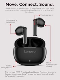 Resim Lenovo E310 True Wireless Stereo Kulaklık Siyah 