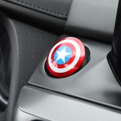 Resim Marvel Captain America Shield Araba Motoru Başlatma Durdurma Düğmesi Kapak, Arabalar, Motosikletler, Kamyonlar için Evrensel Dekoratif Aksesuar - Dayanıklı Plastik, Anti-Hırsız Tasarım, Araba Dekoru 