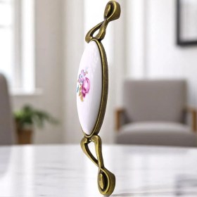 Resim Nzb Porselen Eskitme Antik Sarı Kulp 128 mm Mobilya Çekmece Mutfak Dolabı Dolap Kapak Kulplar Kulb 
