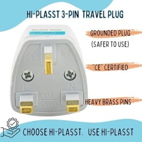 Resim Kyrotech Tip G, Ingiliz Adaptör Fişi, Hindistan, Ingiltere, Dubai, Hong Kong, Irlanda, Singapur, Kıbrıs, Hac, Umre Uyumlu, 2 ve 3 Uçlu Seyahat Fiş Çevirici Dönüştürücü Priz, Uluslararası Güç Adaptörü 