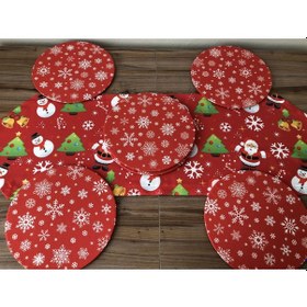 Resim Kardan Adam Desenli Runner & Supla Çok Renkli 