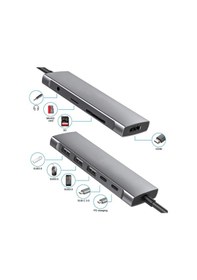 Resim Ally 9 In1 Type C Hub 4K 30Hz Ethernet,Hdmi Usb 3.0,Sd,Pd Adapt-Gri 