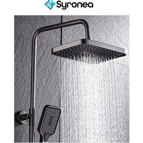 Resim Ecoflow Siyah Robot Yağmurlama Tepe Duş Seti Yeni Model Duş Sistemleri Kaliteli Siyah 