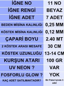 Resim Ea genset İstavrit Çaparisi 25x12 11 No 7 Beyaz İğneli 3lü Paket 