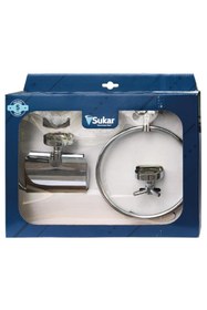 Resim sukar Banyo Aksesuar Seti Krom Kağıtlık - Askılık - Havluluk Lüx Kalite 