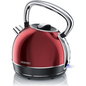 Resim Arendo Retro Su Isıtıcısı 1.7l, 2200w, Kireç Filtresi, Paslanmaz Çelik, Otomatik Kapanma Su Isıtıcılar Kırmızı 